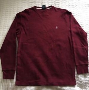 Maroon long sleeve Ralph Lauren Polo thermal knit